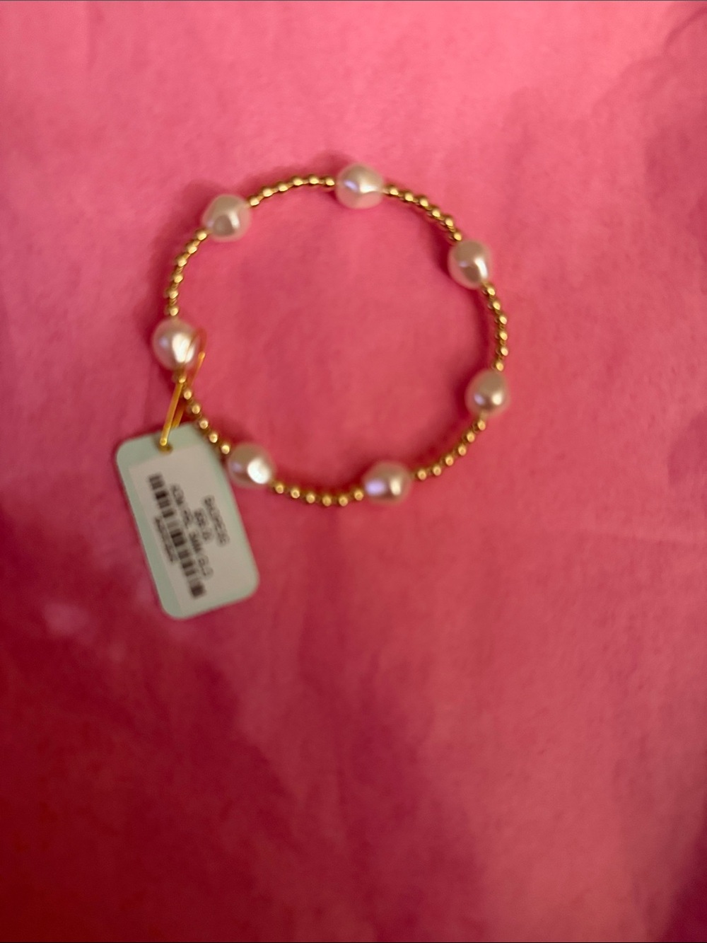 Enewton admire pearl 3mm Gold Pearl Beaded Stretch Bracelet NWT